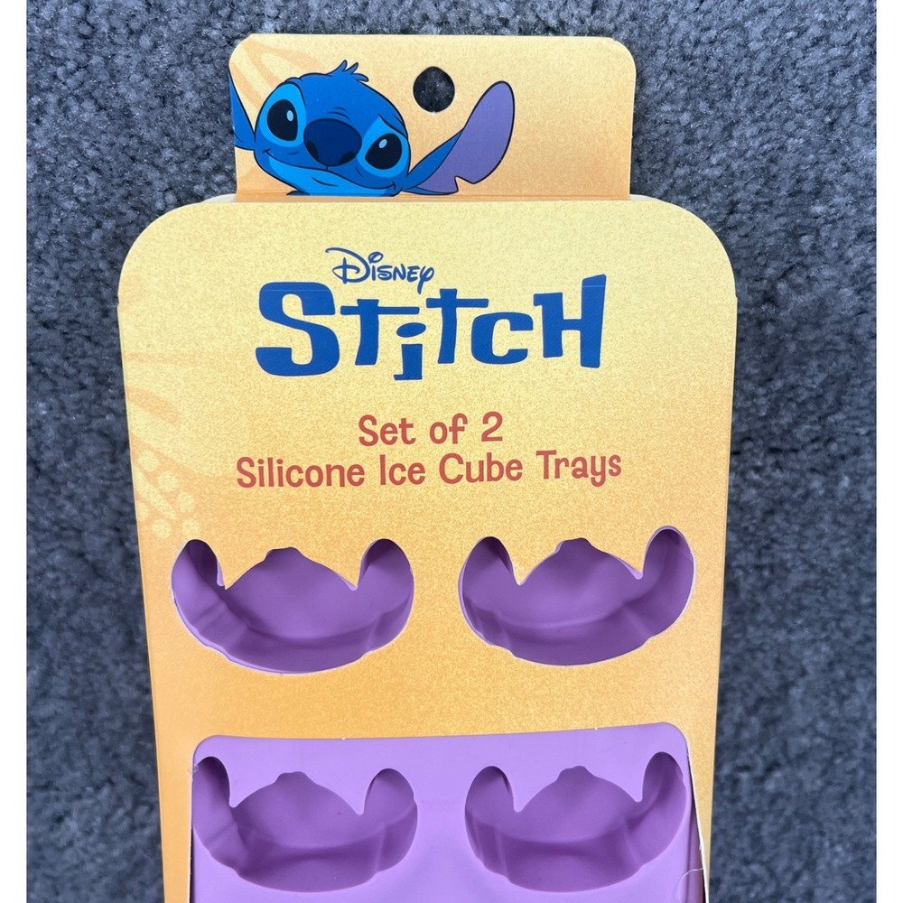 Disney Stitch Silicone Ice Cube Trays Set of 2 Purple New BPA Free Molds - Picture 3 of 4